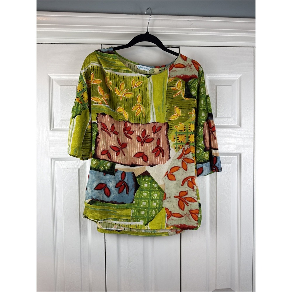 Jams World Medley Mix Vintage Rayon Shirt - Made in Hawaii - Abstract Art SMALL